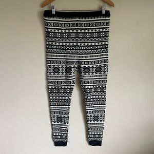 Hue Sweater Leggings Knit Pant High Rise Aztec Medium Large